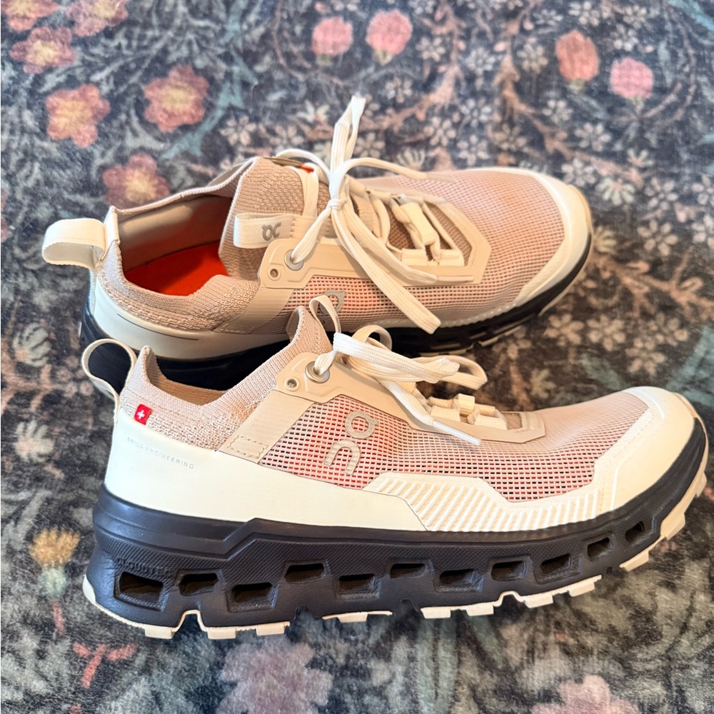 On Running Women's Athletic Shoes - Beige and Black